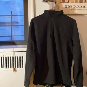 North Face Black Textured Long Sleeve Quarter Zip
